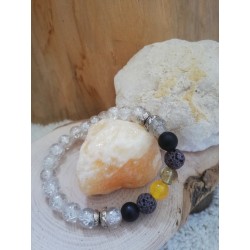 Minerální náramek Kvarcit, Onyx, Chalcedon, Láva