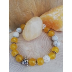 Minerální náramek Howlit, Chalcedon, praskaný Křišťál