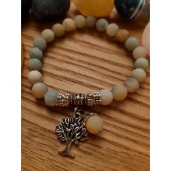 Amazonit náramek extra korálkový se stromem života